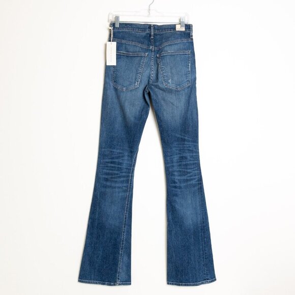Citizens of Humanity Sasha Twist Low Slung Flared Jeans Blue Mid Wash Distressed - Picture 3 of 16